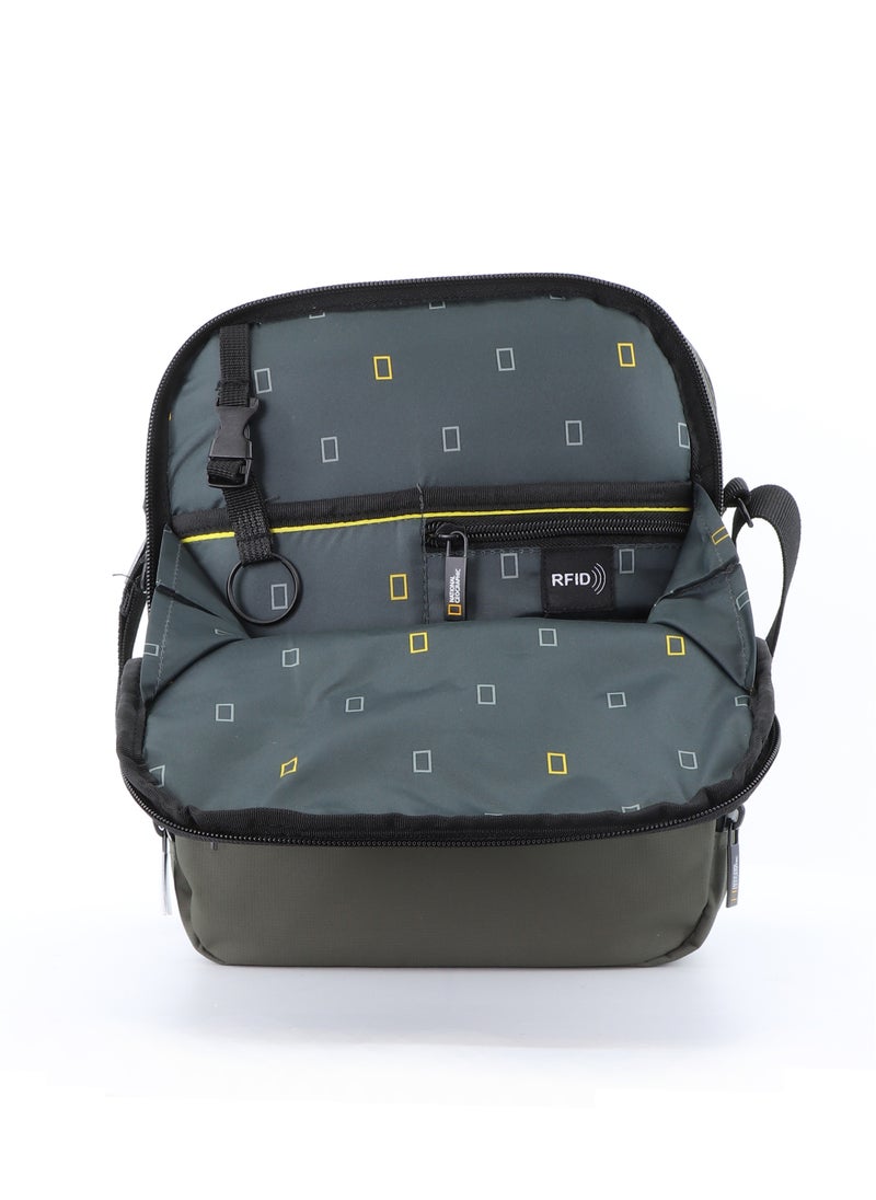 NATIONAL GEOGRAPHIC - National Geographic Mutation Vertical Shoulder Bag Khaki, Compact Durable Water Resistant Light Weight Travel Casual Outdoor Crossbody Bag For Men And Women - Image 1