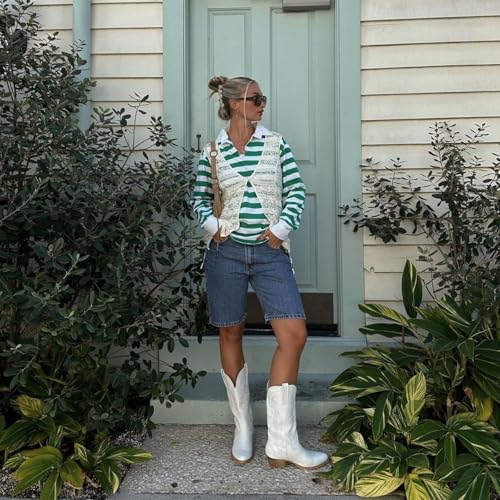 HISEA Rollda Cowboy Boots for Women, Cowgirl Boots, Comfortable Western Boots with Pointed Toe Stitched Embroidery for Country Concert Dancing Wedding Traveling Daily Outfits - Image 2