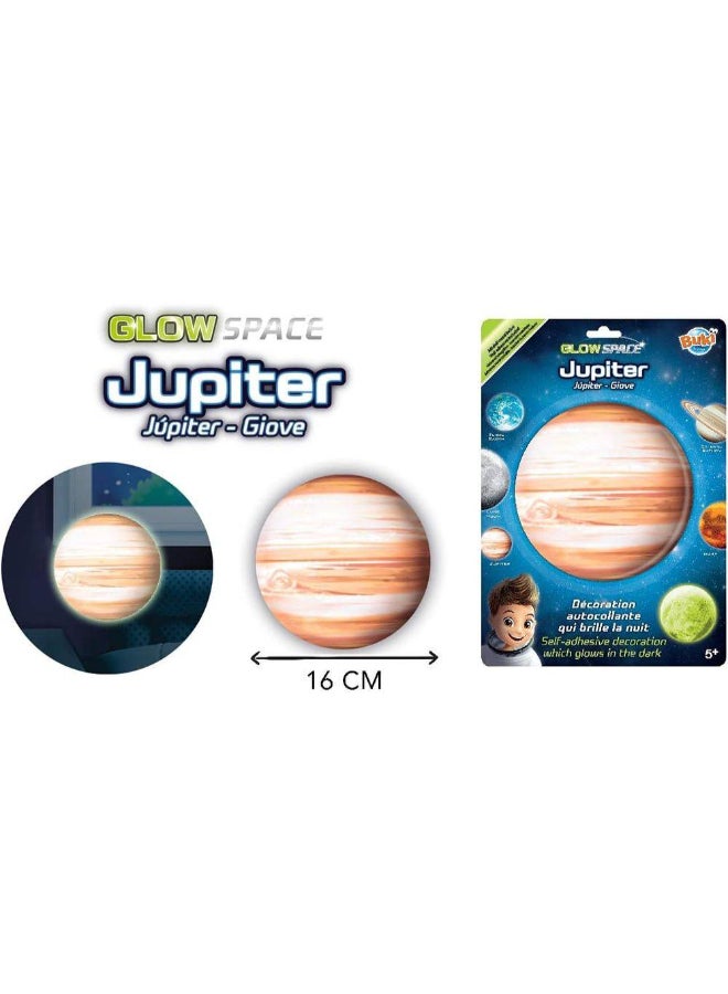 Buki Glow Space Jupiter Glow-in-the-Dark Self-Adhesive Wall Sticker (16 cm) - Image 2