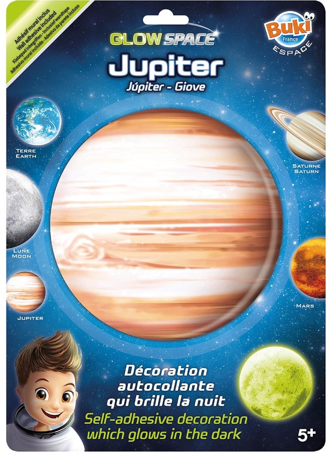 Buki Glow Space Jupiter Glow-in-the-Dark Self-Adhesive Wall Sticker (16 cm) - Image 1