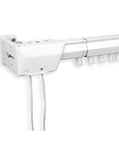 AL WADI FURNITURE Set of 2 Heavy Duty Ultra Corded Single Adjustable Extendable Traverse Curtain Rails Curtain Tracks with Curtain Hanging Pinch Pleat 4 Prongs Hooks, 150 – 300 cm, WHITE  - Image 4