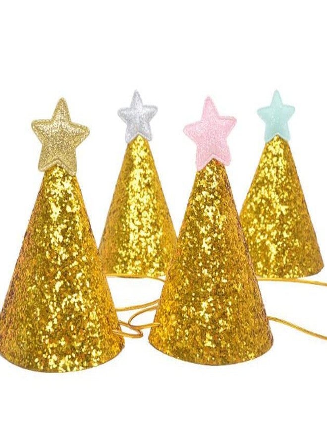Fevoila Golden Star Birthday Hats, 12 Pcs Golden Happy Birthday Party Hats with Shiny Star Party Supplies for Pets Kids Adults - Image 3