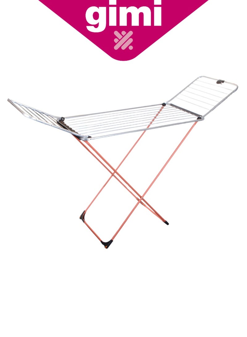 جيمي مجفف ملابس جيمي بورياليس القابل للطي، مصنوع من الفولاذ المطلي بالألمنيوم بطول 20 مترًا، مزود بعجلات وآلية قفل - Image 2