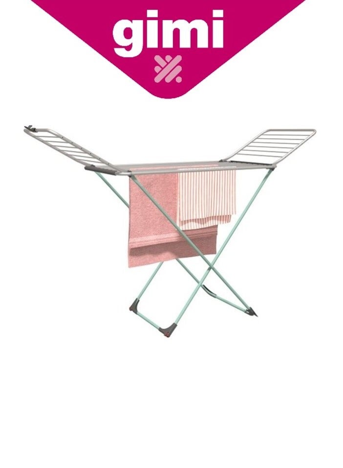 جيمي مجفف ملابس جيمي بورياليس القابل للطي، مصنوع من الفولاذ المطلي بالألمنيوم بطول 20 مترًا، مزود بعجلات وآلية قفل - Image 3