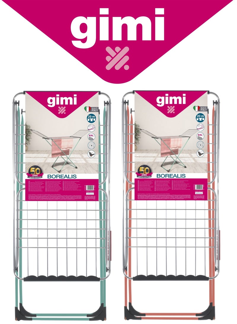 Gimi Borealis 20m Aluminum-Coated Steel Foldable Cloth Dryer with Wheels and Locking Mechanism - Image 2