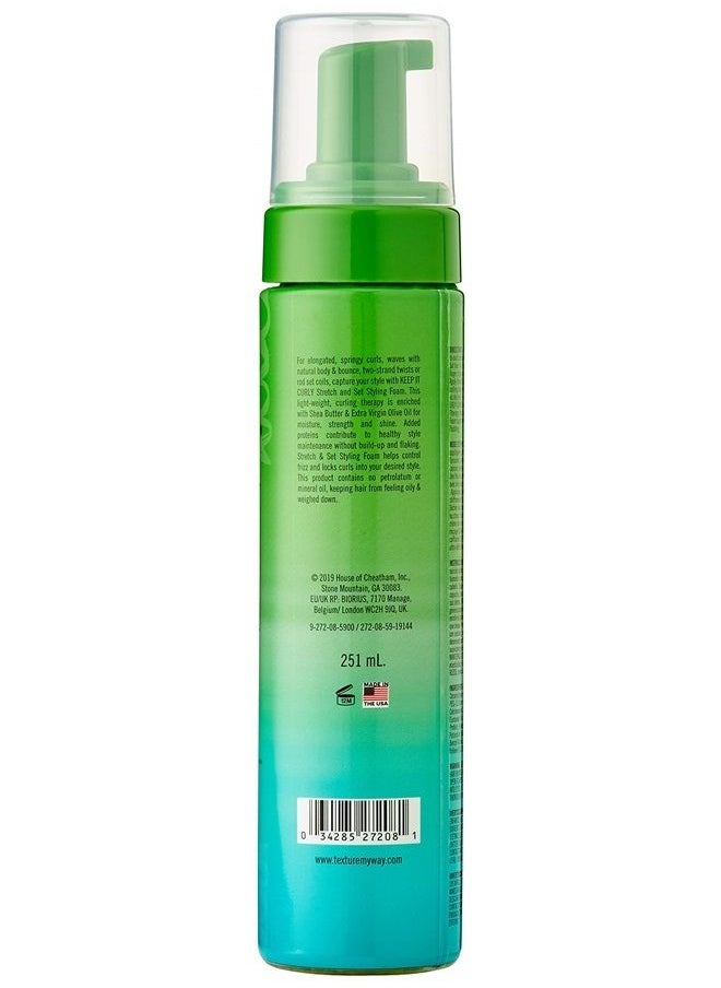 Texture My Way Natural Hair Therapies Keep It Curly Stretch & Set Hair Styling Foam, Ideal for Coiled, Frizzy, Curly Hair, 8.5 oz 