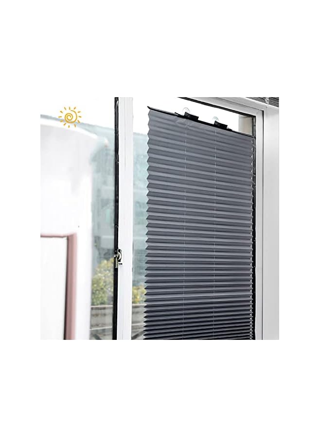 The Bros Pleated Fabric Blinds,Blackout Roller Blind with Suction Cups,Instant Temporary Shades,Light Filtering & Privacy Protection,for Car Home Office Bathroom,No Drilling (65x140cm/25.6x55.1in) - Image 3