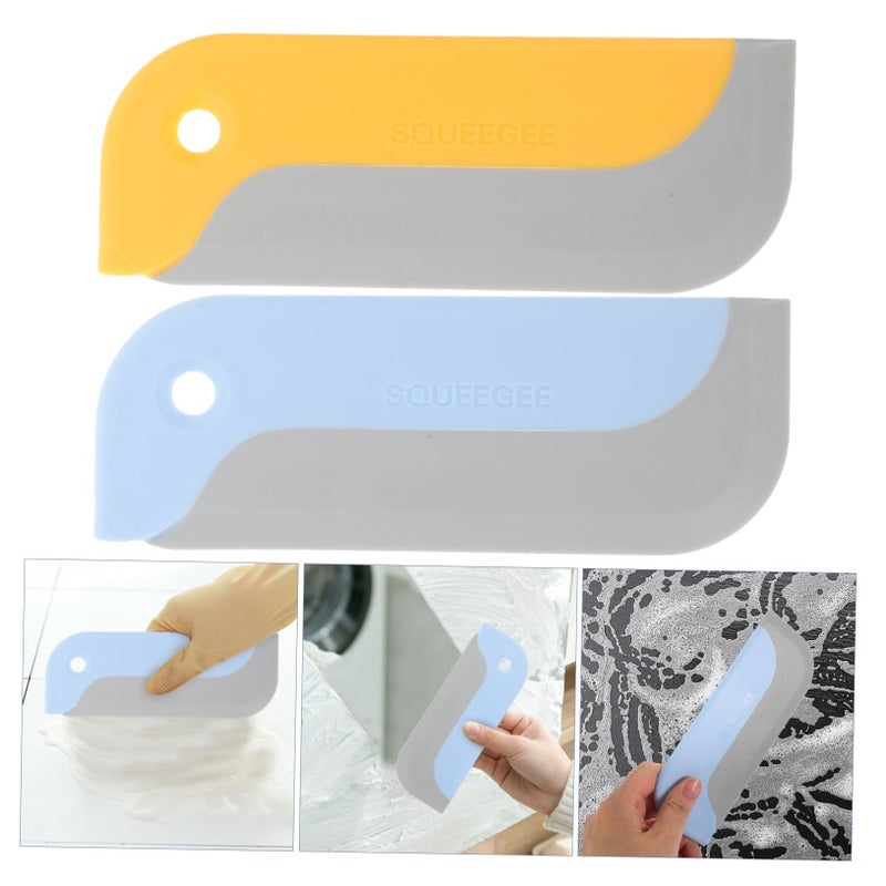 2pcs Flexible Shower Squeegee TPR Scraper for Glass Mirrors Tiles Efficient Cleaning Tool - Image 4