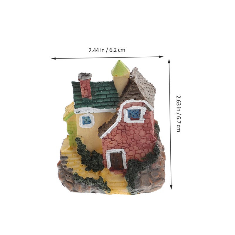 2 Pcs DIY Miniature Resin Tiny House Model Kit For Home Garden Ornament Crafts - Image 5
