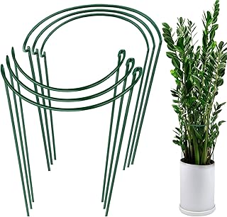 HiGift HiGift 6 Pack Plant Support Stakes, Metal Garden Plant Stake, Outdoor Tall Plant Support Ring Cage,Large Plant Supports  - Image 1