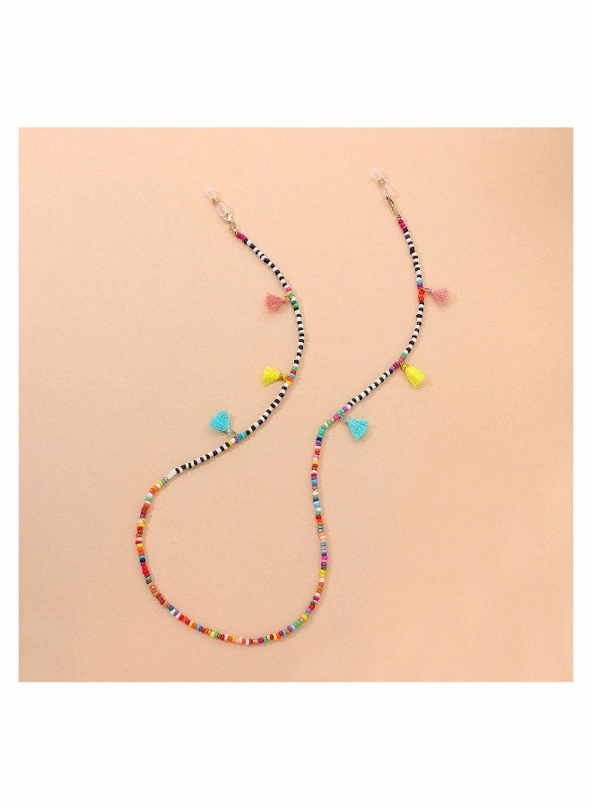 Generic Colorful Beaded Eyeglass Chain Sunglass Holder Strap Eyeglass Necklace Chain Cord for Women  - Image 3