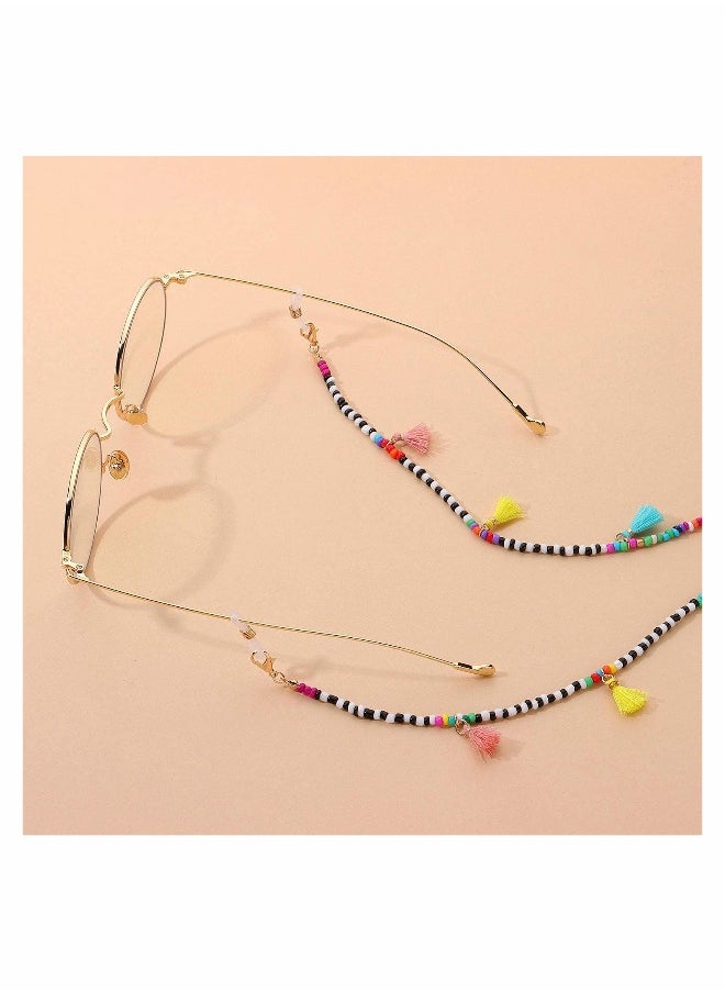 Generic Colorful Beaded Eyeglass Chain Sunglass Holder Strap Eyeglass Necklace Chain Cord for Women  - Image 5