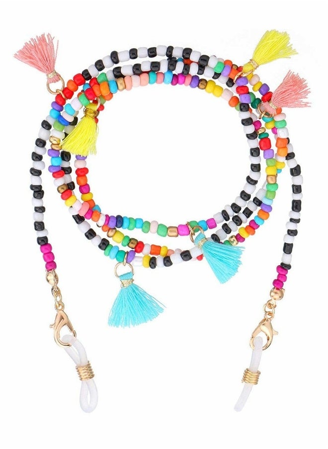 Generic Colorful Beaded Eyeglass Chain Sunglass Holder Strap Eyeglass Necklace Chain Cord for Women  - Image 1