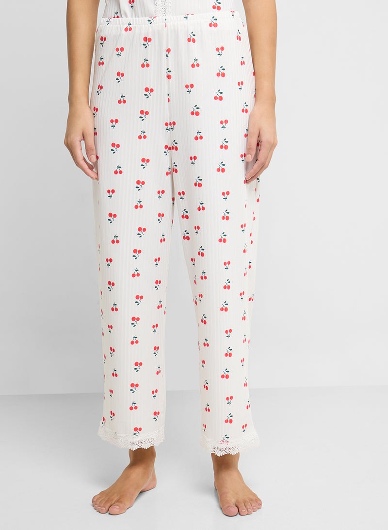 Ginger Cherry Print T-Shirt & Pyjama Set  - Image 4