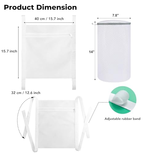 Mingting Shoe Laundry Bag Set Includes 1 Washing Bag and 2 Dryer Bags with Honeycomb Mesh Zipper and Straps Shoe Washing and Drying Bag for Sneakers Sports Shoes and Delicates3 Pack - Image 3