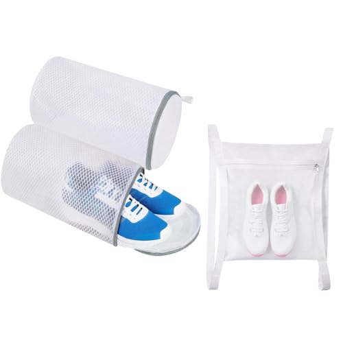 Mingting Shoe Laundry Bag Set Includes 1 Washing Bag and 2 Dryer Bags with Honeycomb Mesh Zipper and Straps Shoe Washing and Drying Bag for Sneakers Sports Shoes and Delicates3 Pack - Image 1