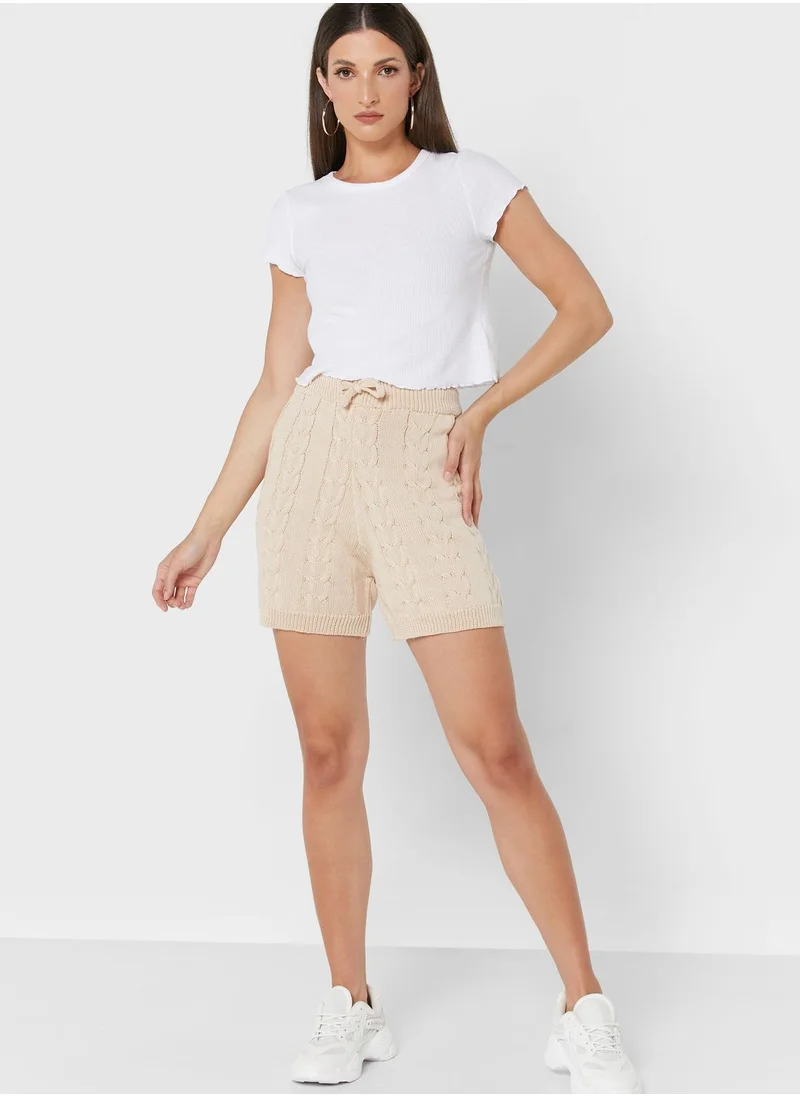 Daisy Street High Waist Knitted Shorts