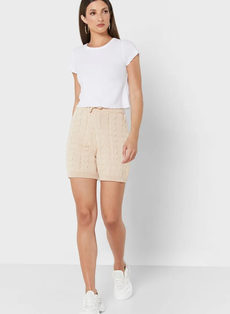 Daisy Street High Waist Knitted Shorts