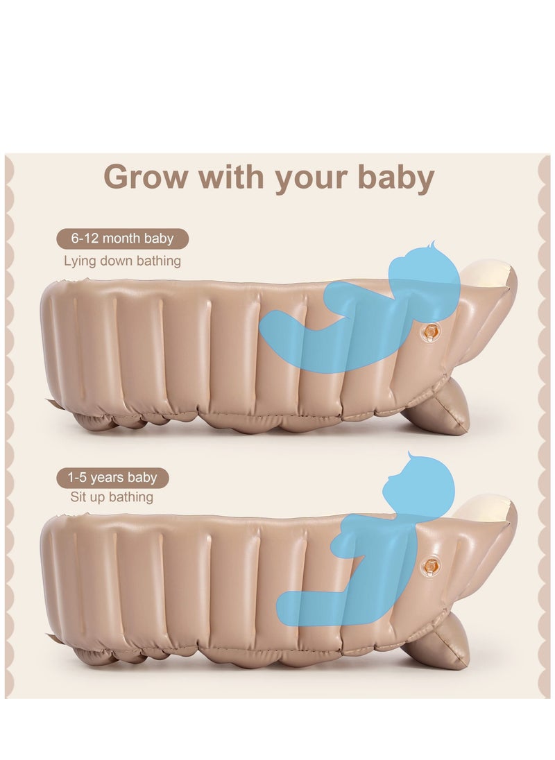 MIXDE Inflatable Bathtub for Toddlers Portable Baby Tub with Built-in Air Pump Collapsible Design for Easy Storage Perfect for Newborns to Infants  - Image 4