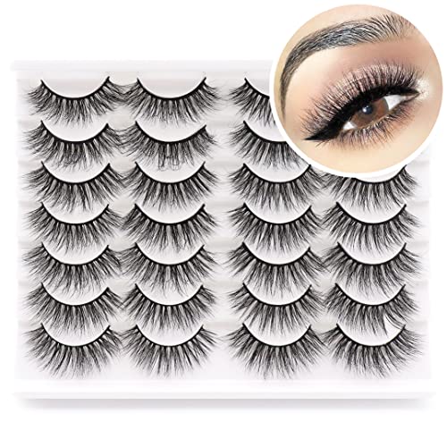 Losha Eyelashes Natural Look Faux Mink Lashes Pack Handmade Fluffy False Eyelashes 14 Pairs Eye Lashes M809 - Image 1