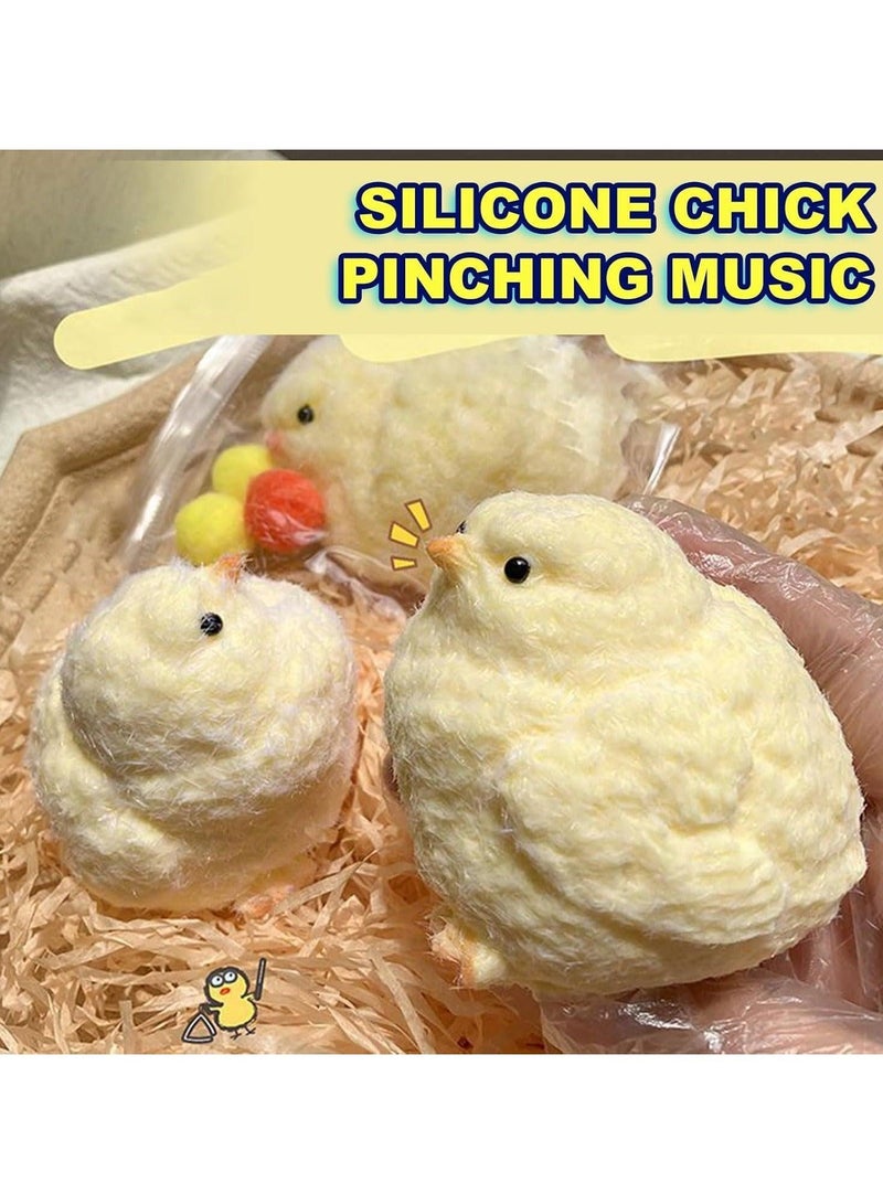 Aurevip 2Pcs Silicone Chicken Soft Toys, Handmade Squeeze Toy, Kids Squeeze Happy Stuffed, Baby Chicken Squeeze (Yellow) - Image 5