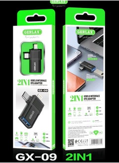 GERLAX OTG Adapter 2 in 1 Type-C Lightning USB 3.0 Converter that is Used for Data Synchronization The Suitable Media TV Sticks 