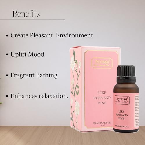 Nyassa Like Rose And Pine Fragrance oils for Diffusers and Burners, Carrier Oils, Base Oils, for men and women Fragrance oils 20ml - Image 5