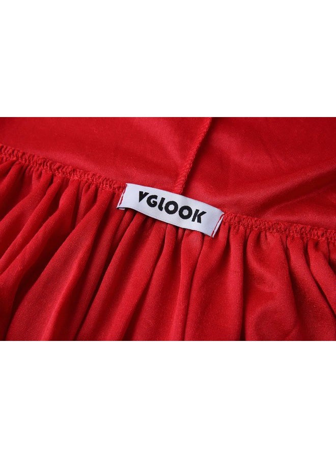 VGLOOK Unisex Hooded Cloak Velvet Cape for Halloween Cosplay Costumes 59inch, Red, L - Image 4