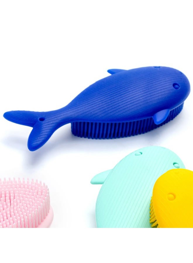penepico Premium Sensory Brush for Kids or Autism,Soft Silicone Body Scrubber,2 in 1 Sensory Room Occupational Therapy Sensory Brushes,Silicone Loofah,Pet Shower Brush Bath Brush Shampoo Brush(Whale-Blue) - Image 4