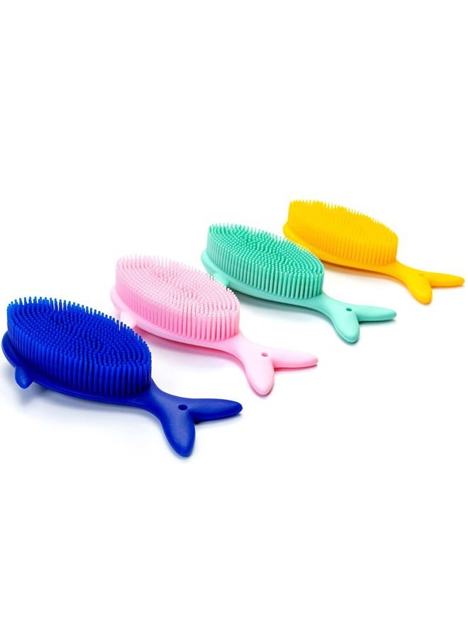 penepico Premium Sensory Brush for Kids or Autism,Soft Silicone Body Scrubber,2 in 1 Sensory Room Occupational Therapy Sensory Brushes,Silicone Loofah,Pet Shower Brush Bath Brush Shampoo Brush(Whale-Blue) - Image 1