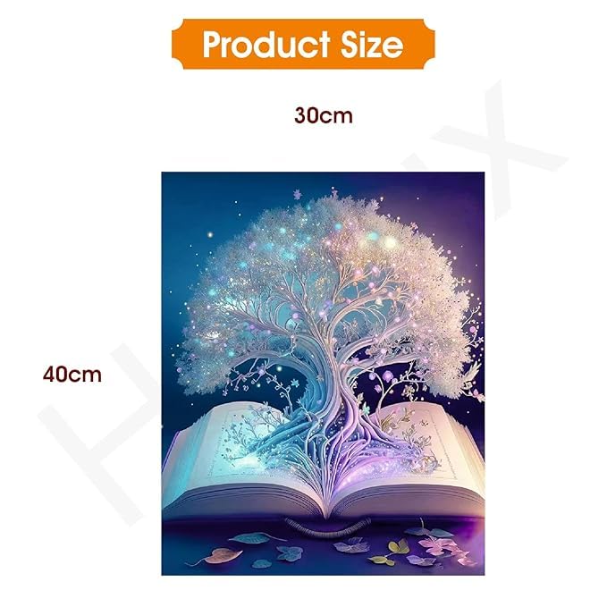 Zyomatiq DIY 5D Diamond Painting Kits for Adults Diamond Art White Tree of Life Diamond Painting Full Drill Crystal Rhinestone Embroidery Craft Kits for Home Wall Decor Gift Pack of 1 - Image 2