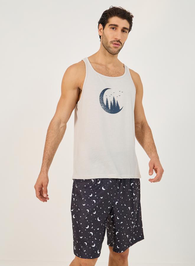 Styli Moon Graphic Print Tank & Shorts Set - Image 2