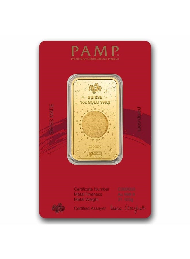 PAMP Suisse Lunar 1,000 Mile Horse Gold 1 oz Bar 9999 - Image 2