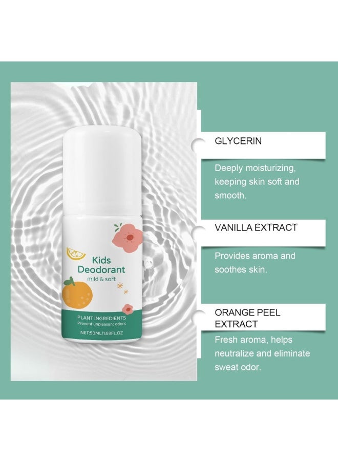 وي مزيل عرق طبيعي للأطفال والمراهقين، مزيل عرق طبيعي للأطفال والمراهقين، مزيل عرق برائحة الفانيليا والحمضيات، مزيل عرق برائحة منعشة ونظيفة ومضادة للحساسية (50 مل) - Image 5