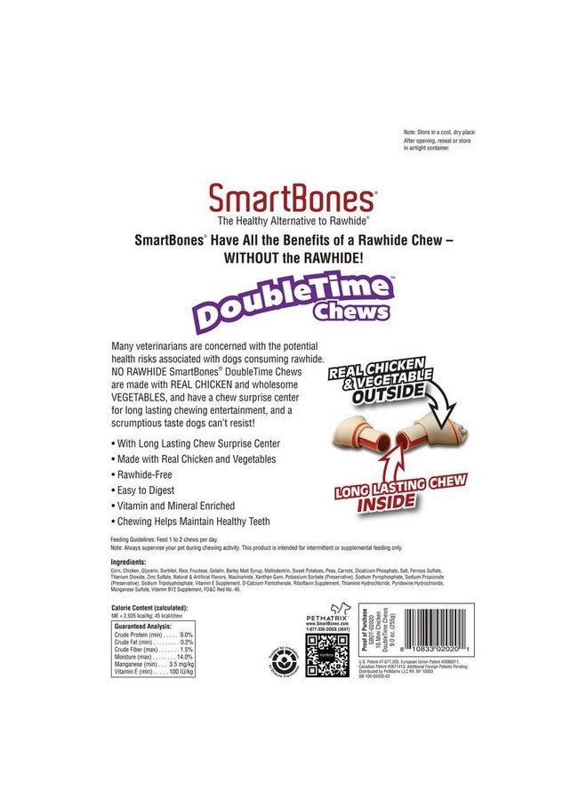 SmartBones DoubleTime Chews 16 Count, Mini, Rawhide-Free Chews For Dogs With Long-Lasting Chew Center - Image 2