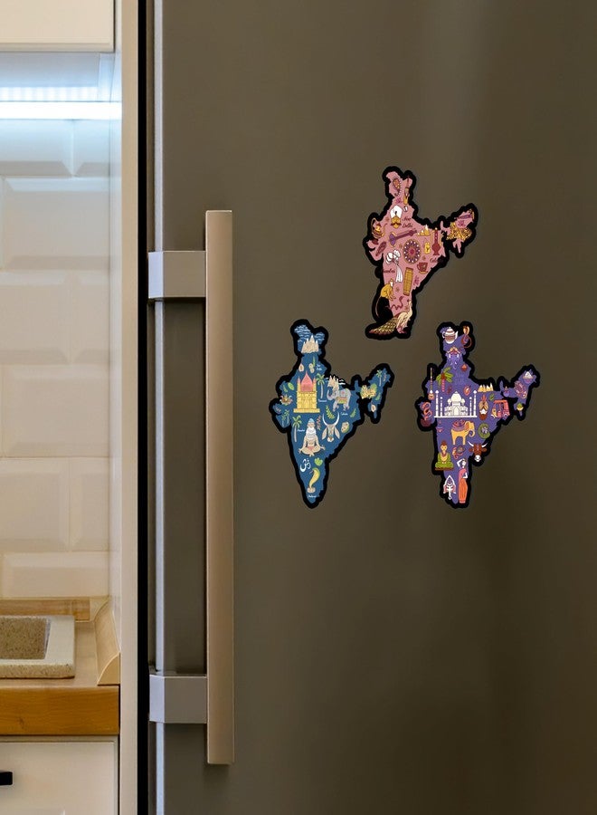 Giftplease Traditional India Maps Fridge Magnets- Set of 3 | Travel Souvenir | Refrigerator Magnet | Gifts | Decorative Items for Kitchen Fridge Magnets Set | Multicolor (FM_80) - Image 3