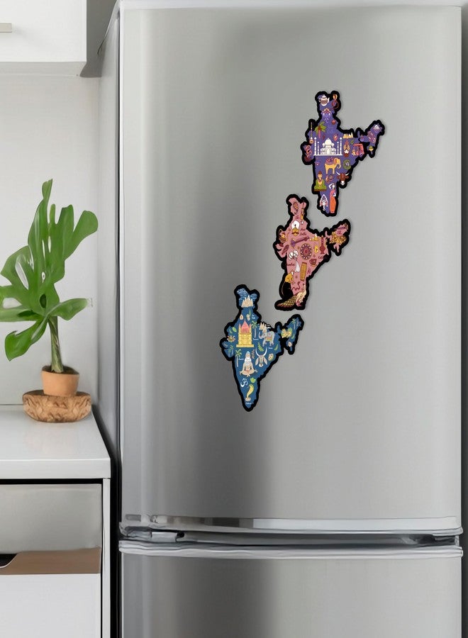 Giftplease Traditional India Maps Fridge Magnets- Set of 3 | Travel Souvenir | Refrigerator Magnet | Gifts | Decorative Items for Kitchen Fridge Magnets Set | Multicolor (FM_80) - Image 2