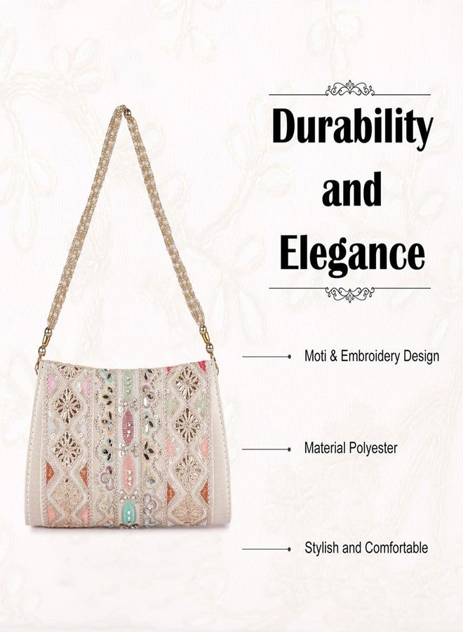 PLANX Velvet SilK Stylish Embroidery Unique Design Trendy Traditional Wedding Party Handheld Potli For Women - Image 4