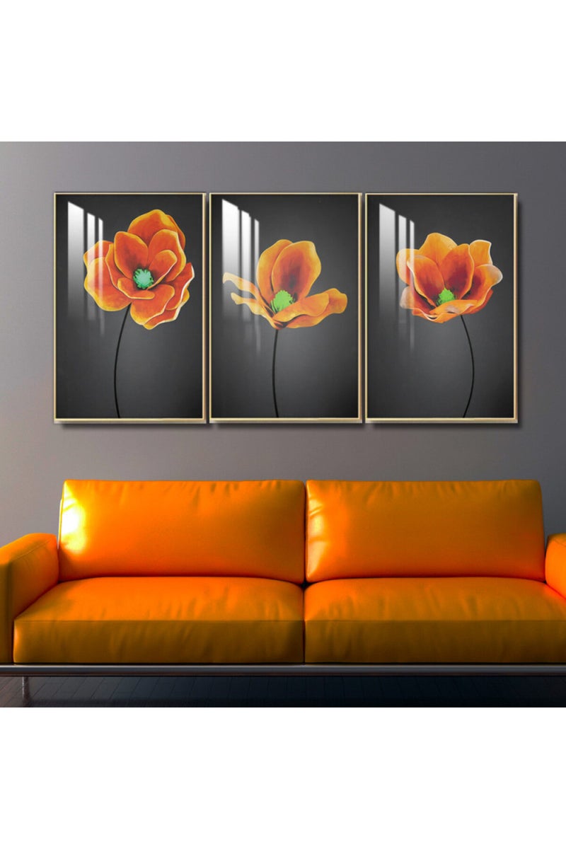 ماركتنا ثلاث لوحات جدارية خشبية بإطار وطبقة أكريليك شفافة - Image 1