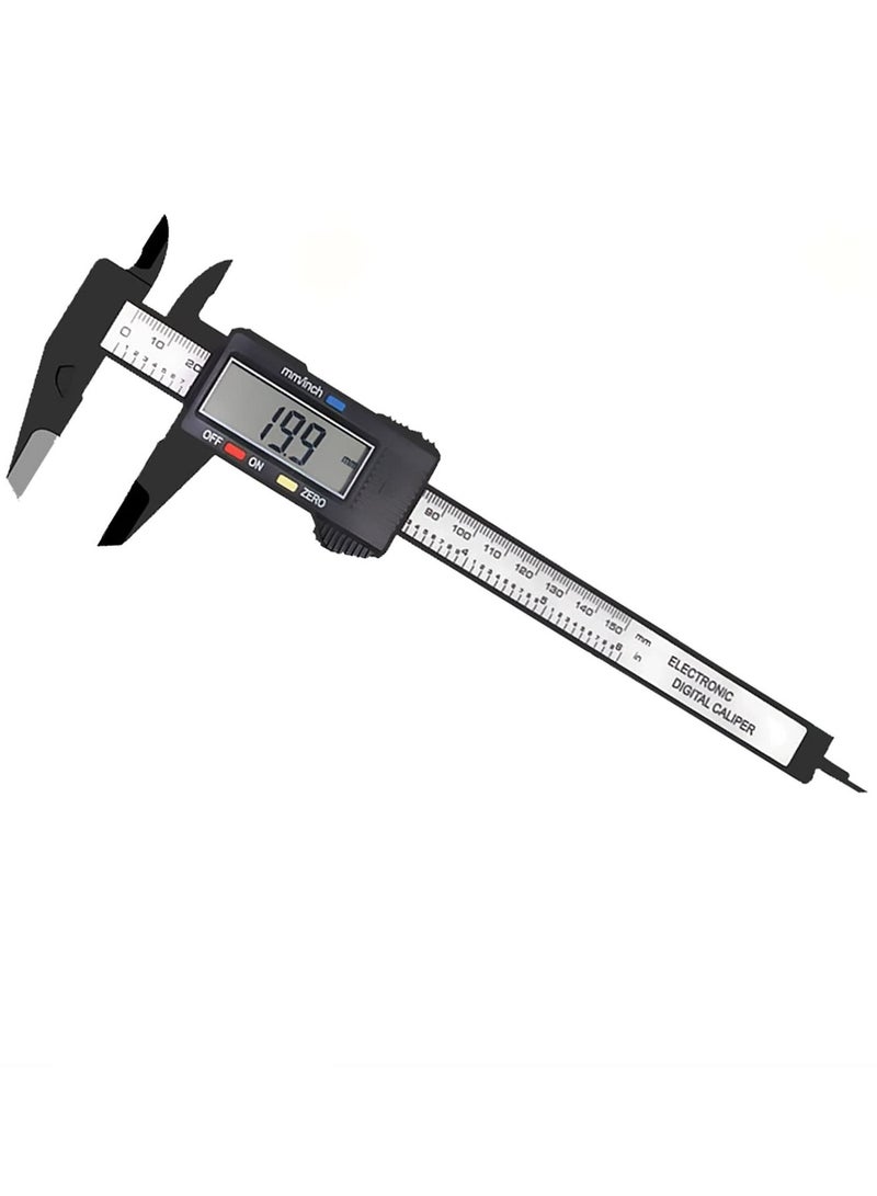 Electronic Digital Caliper LCD 0 to 6 inch inch mm Conversion Automatic Shutdown Function White Black Very Suitable for Home Jewelry DIY Measurement etc  - Image 1