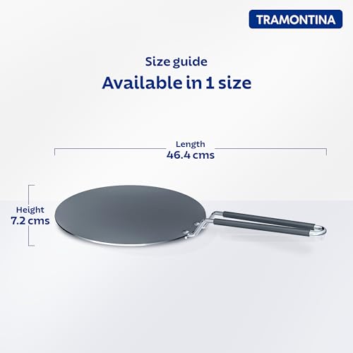 TRAMONTINA FUSAO EX+ 26cm Triply Stainless Steel Ceramic Coated Concave Tawa | Roti Tawa | Tawa for Chapati, Phulka, Paratha | Gas/Induction Compatible Cookware | Stay Cool Handle | 10 Year Warranty* - Image 5