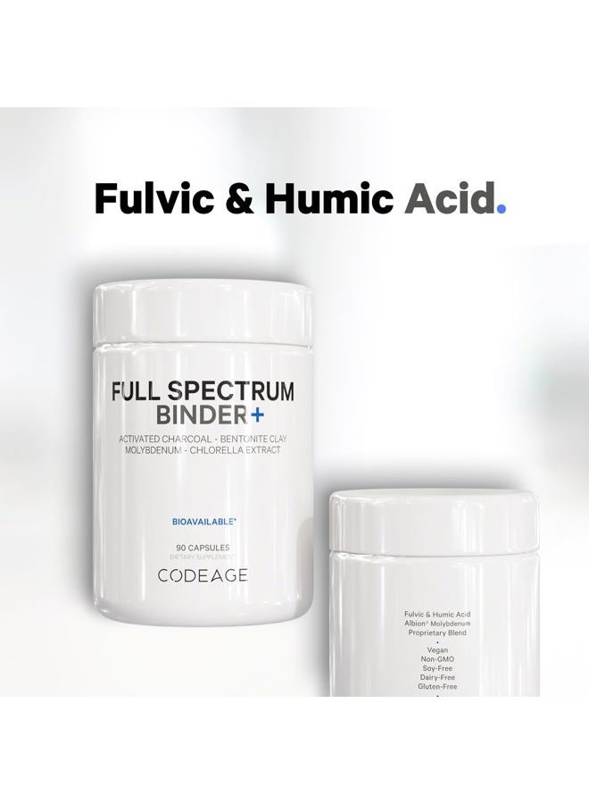 Codeage Binder + Systemic Binder Supplement - Activated Charcoal Pills, Bentonite Clay Mineral Powder, Fulvic & Humic Acids, Molybdenum, Carbon Forms - 90 Capsules - Image 5