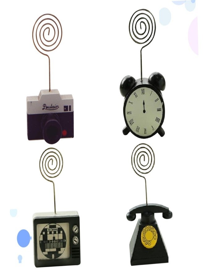 SHINEOFI Wooden Memo Shaped Note Clamp Retro Memo Folder Table Decoration Clip Photo for Home Office Random Style - Image 2