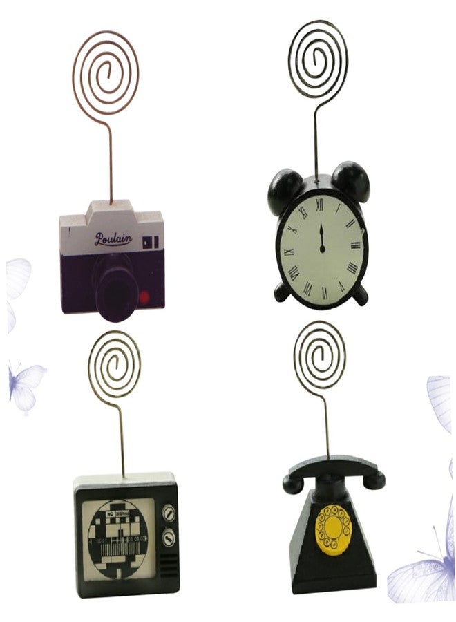SHINEOFI Wooden Memo Shaped Note Clamp Retro Memo Folder Table Decoration Clip Photo for Home Office Random Style - Image 4