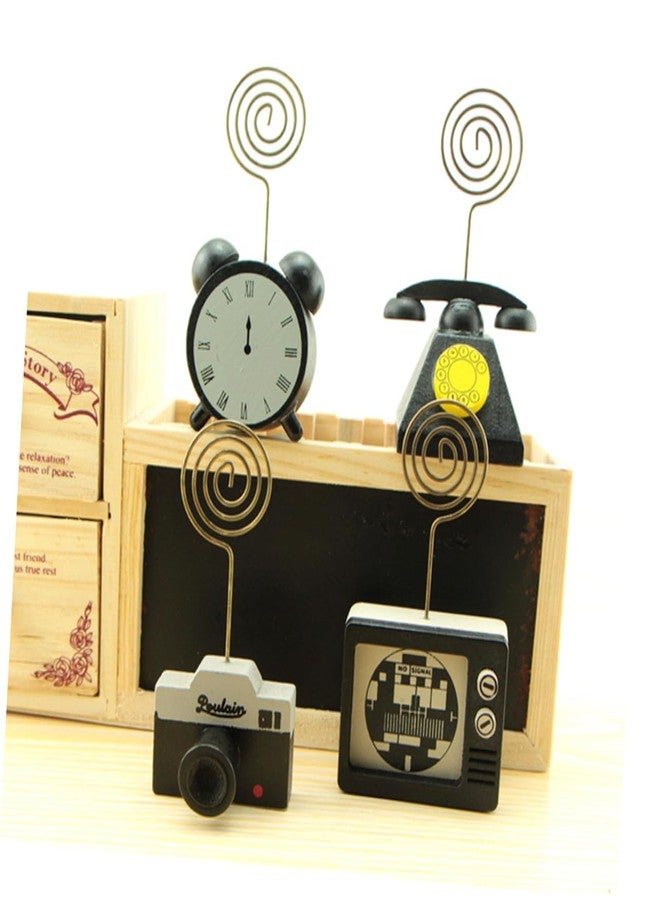 SHINEOFI Wooden Memo Shaped Note Clamp Retro Memo Folder Table Decoration Clip Photo for Home Office Random Style - Image 5
