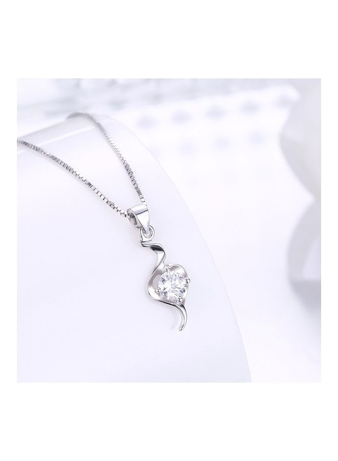 NIBEMINENT S925 Sterling Silver Crystal Studded Pendant Necklace - Image 4