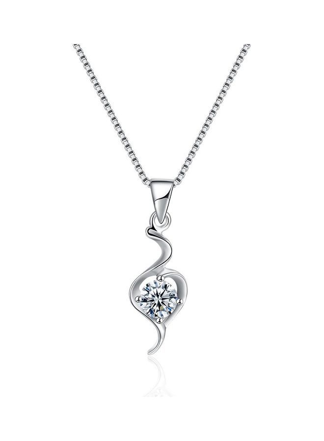 NIBEMINENT S925 Sterling Silver Crystal Studded Pendant Necklace - Image 1