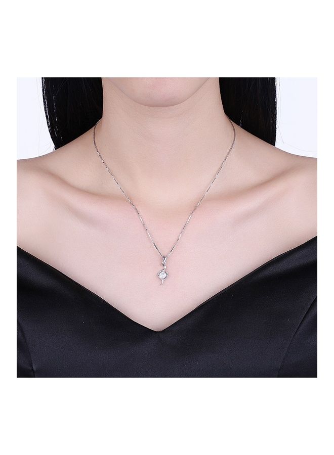 NIBEMINENT S925 Sterling Silver Crystal Studded Pendant Necklace - Image 3