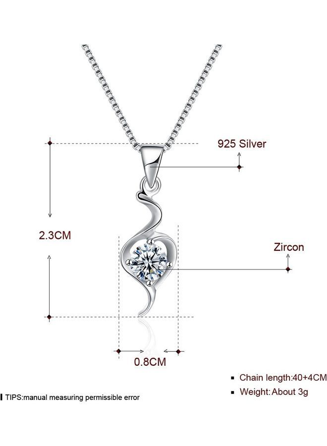 NIBEMINENT S925 Sterling Silver Crystal Studded Pendant Necklace - Image 2