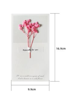 xozgdovg Full Star pink greeting card Dried flowers Thank you small card 